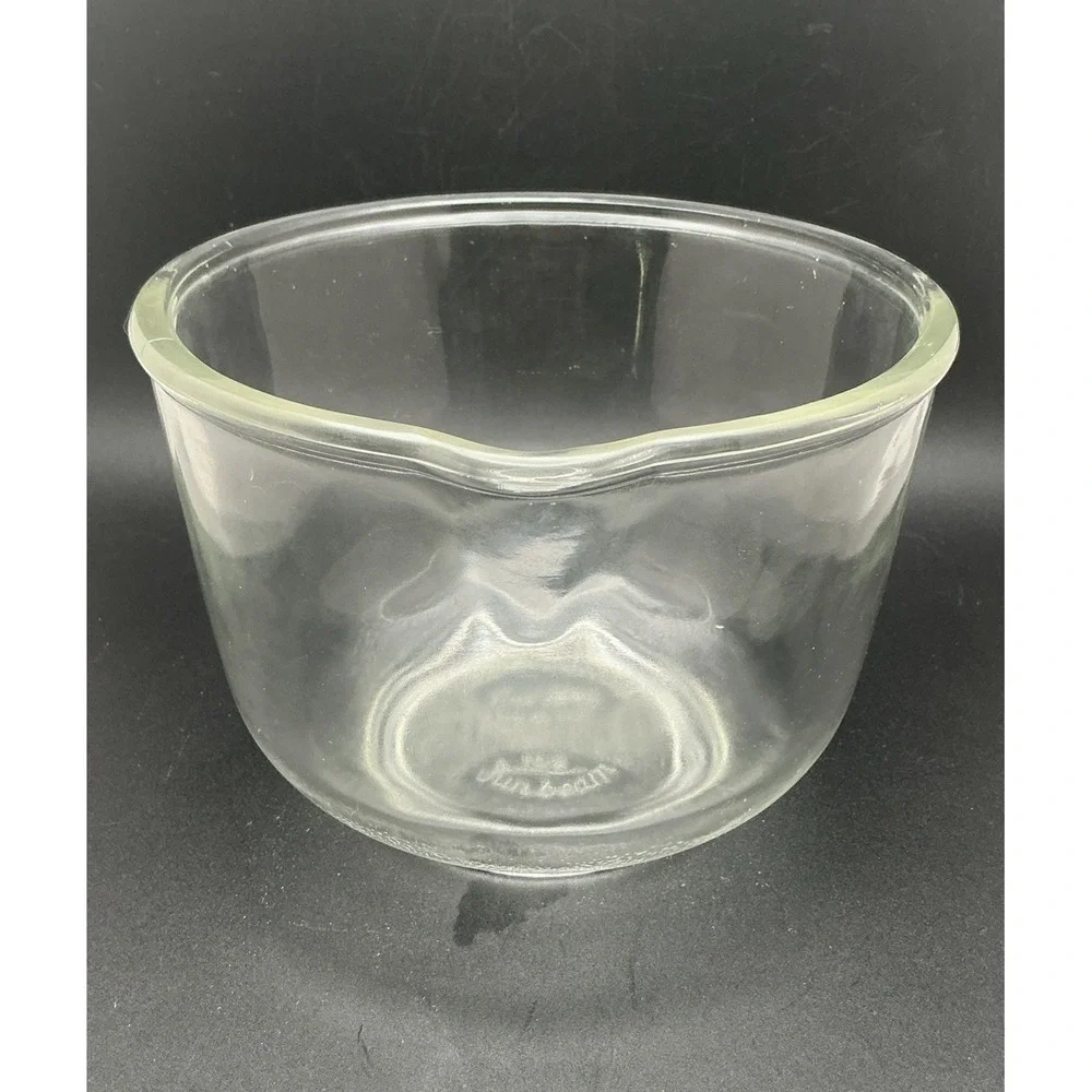 Vintage Fire King for Sunbeam, Mixmasters, Clear Glass 1950s, Footed‎